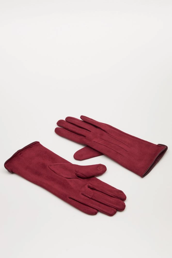 Stitched gloves - RED PURPLE