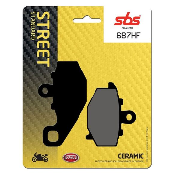SBS 687HF Organic Rear Brake PadsRef: 687HF / 687000