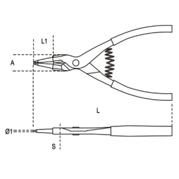 Beta universal external snap ring pliers with straight tipsRef: Beta00014A / 1050862