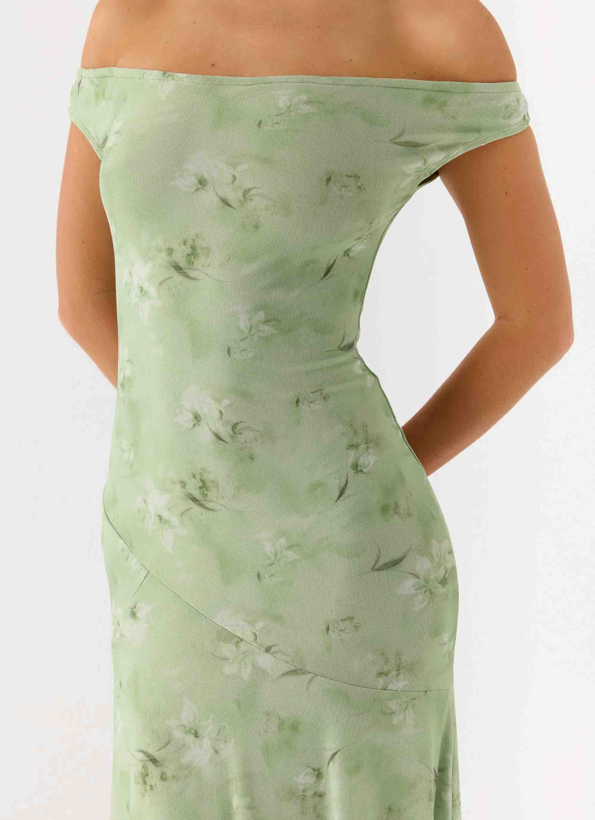 Wasting Time Maxi Dress - Blurred Lime