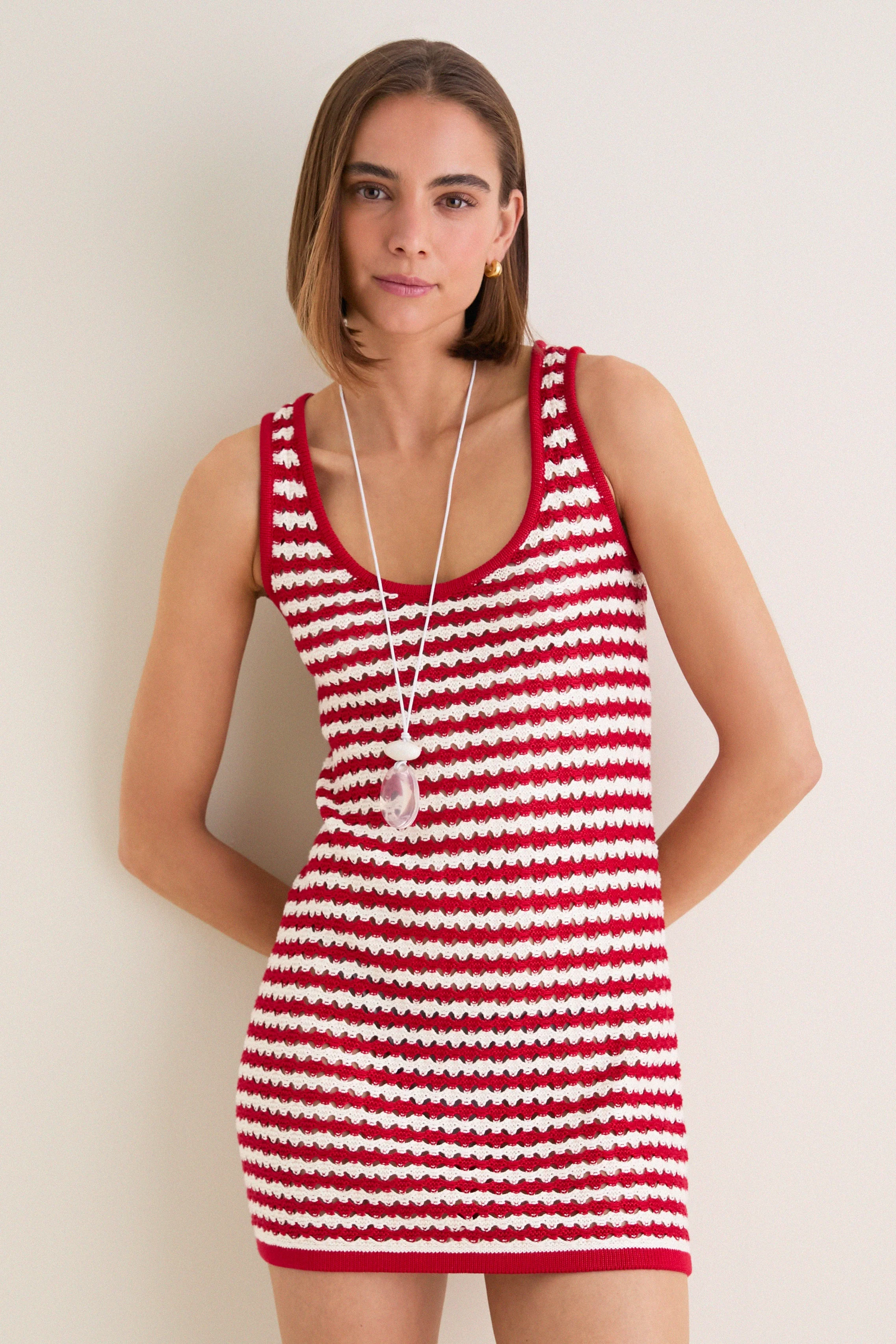 Avenue Stripe Knit Michaels Mini Dress