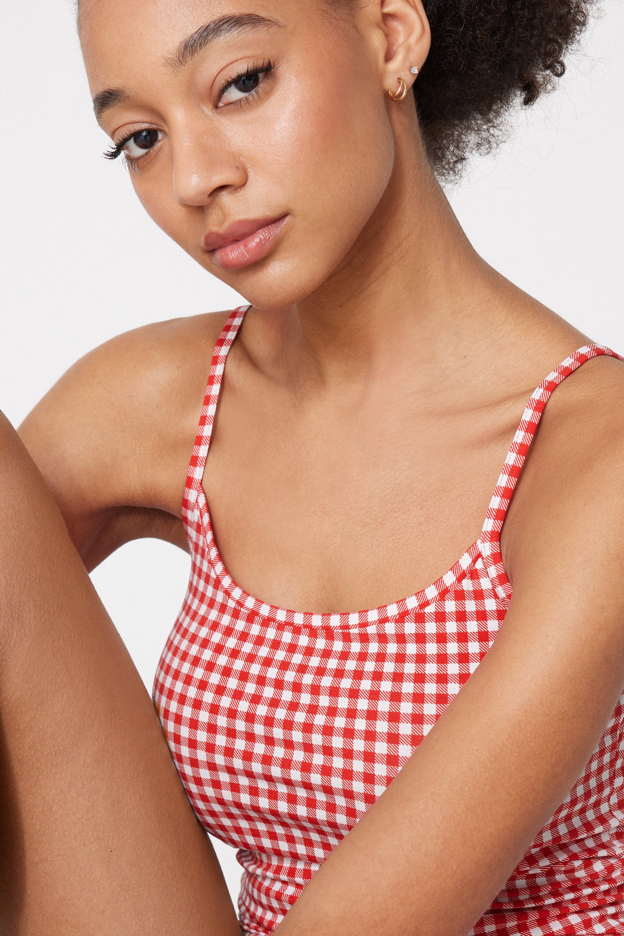 Round-Neck Camisole in Stretch Cotton