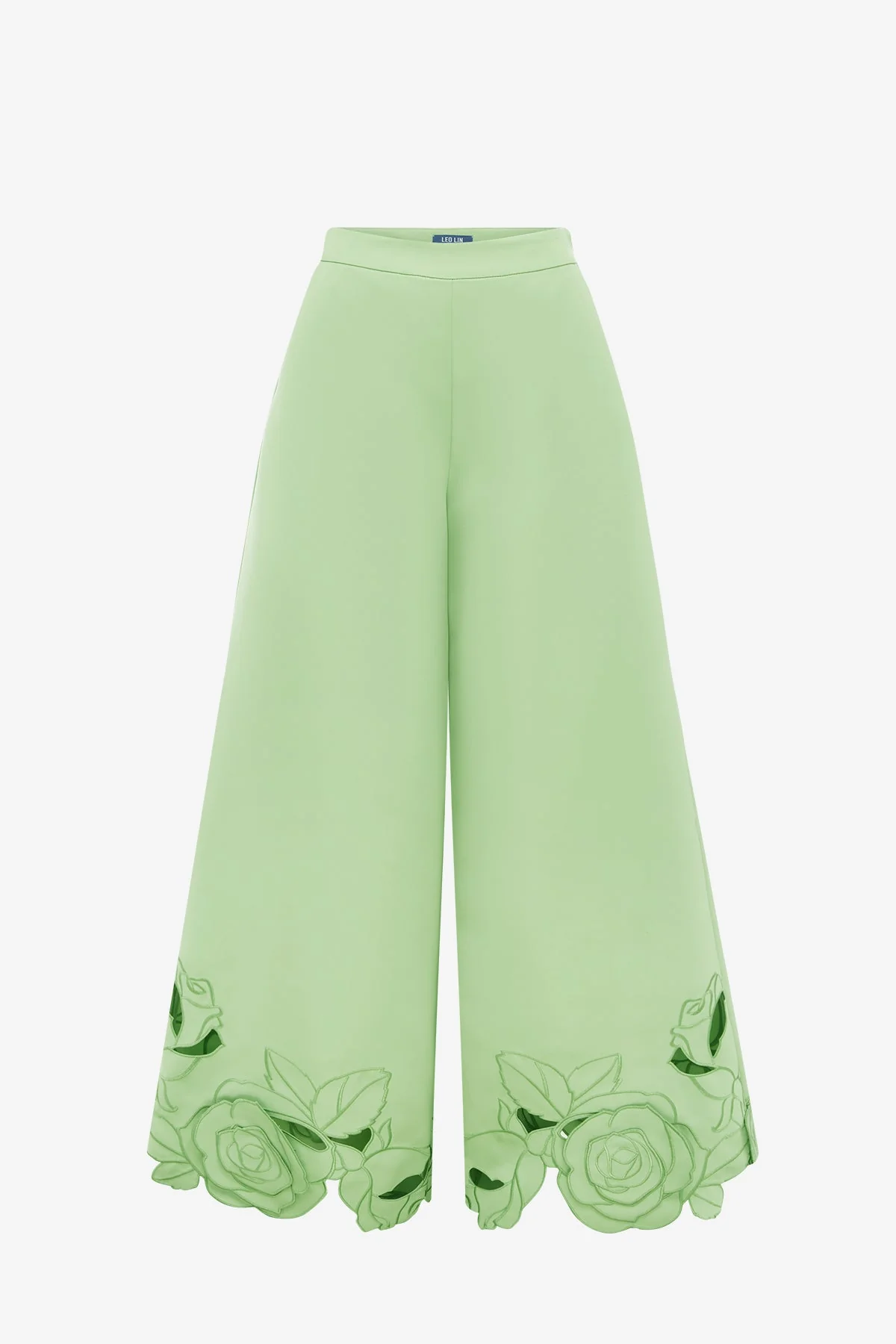 Theodora Appliqué Pants - Juniper Green