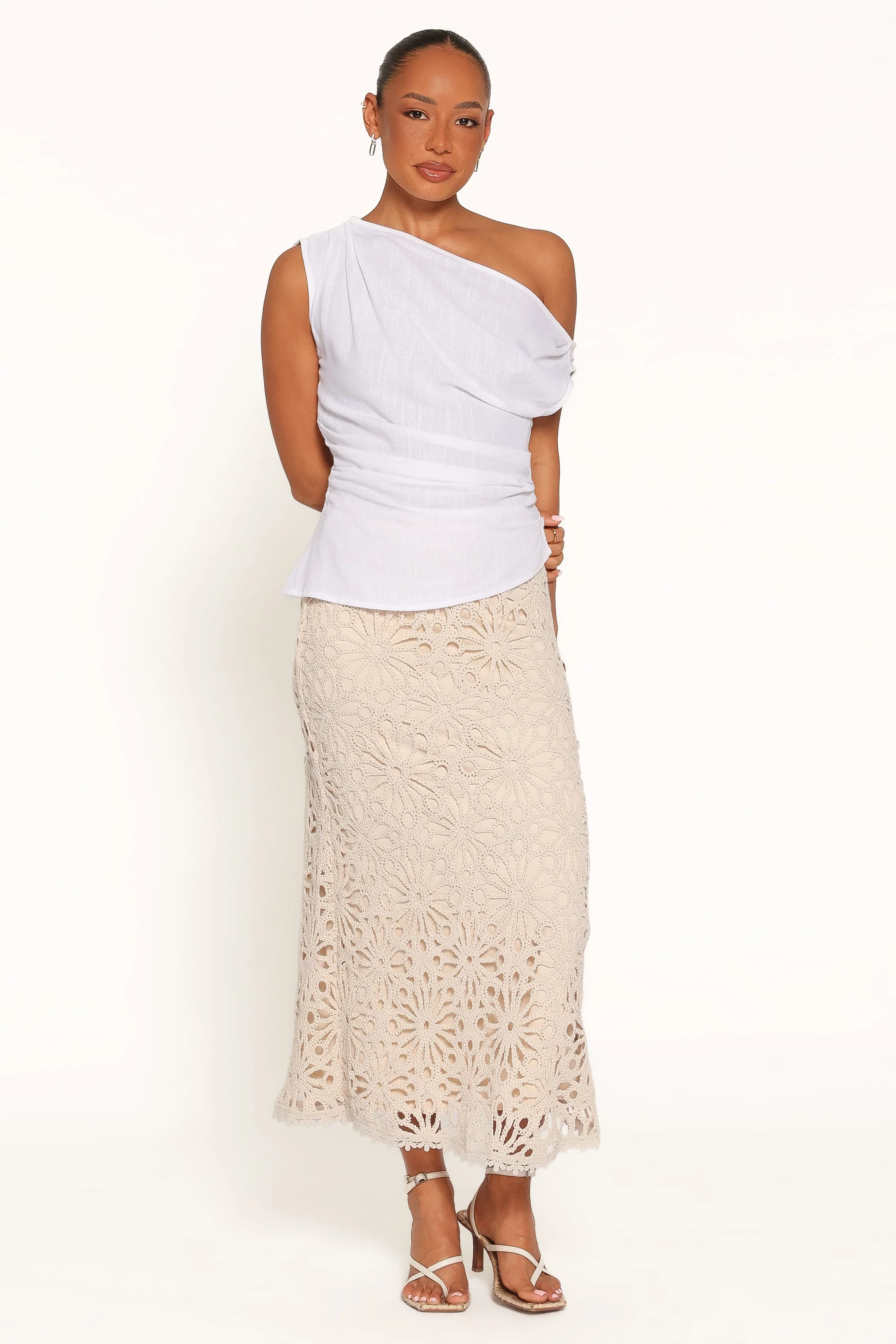 Vesela Crochet Maxi Skirt - Natural