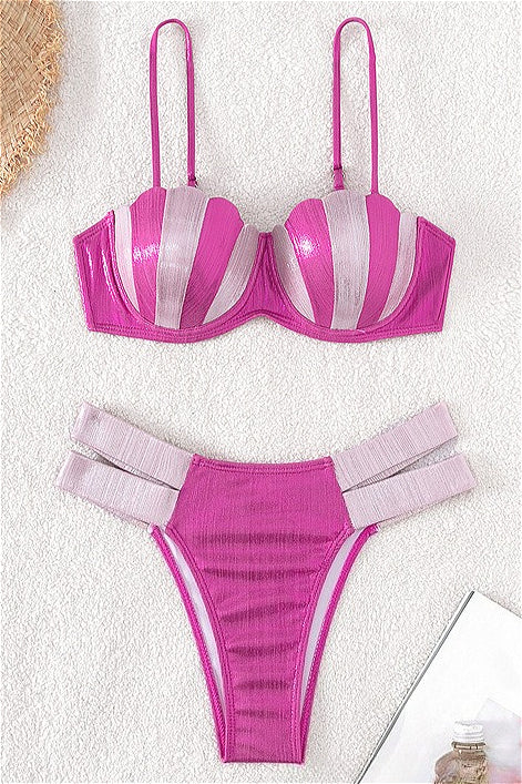 Shiny Shell Push Up Bikini Set