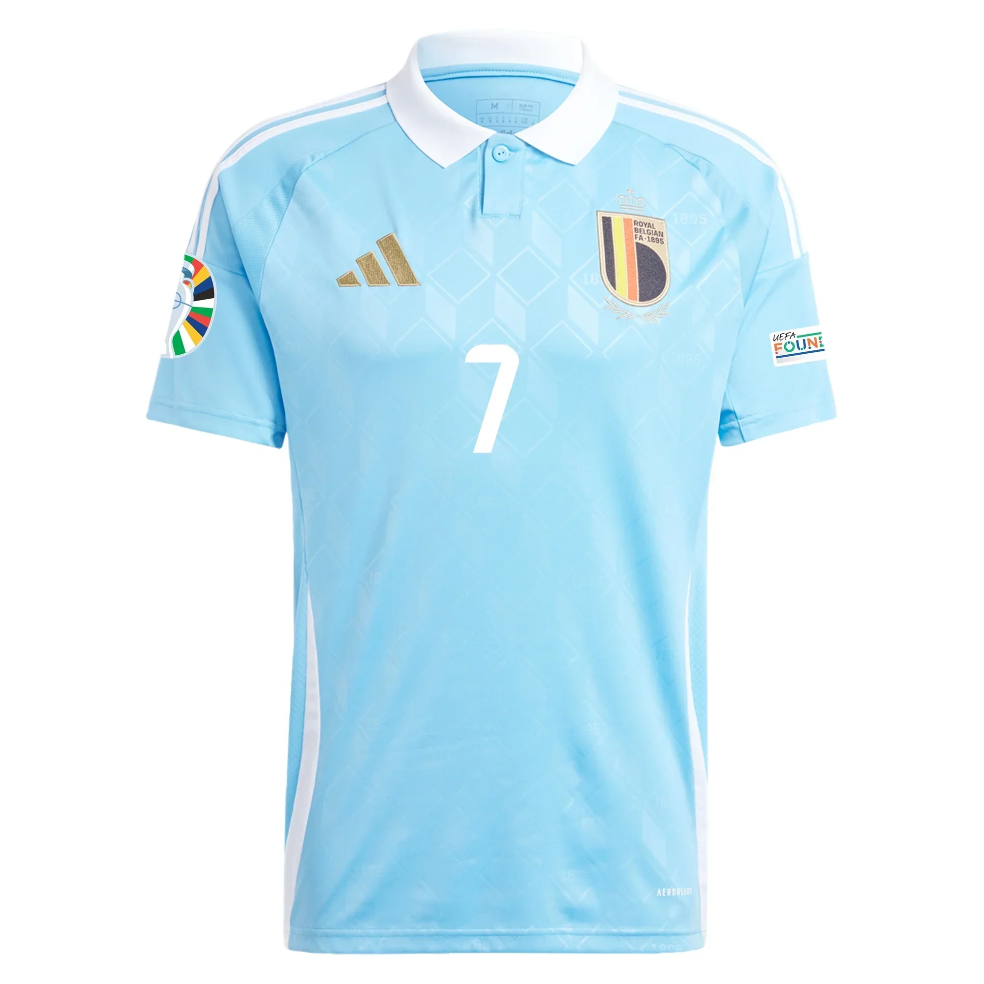 Belgium Kevin De Bruyne Away Jersey w/ Euro 2024 Patches 24/25 (Semi Blue Burst)