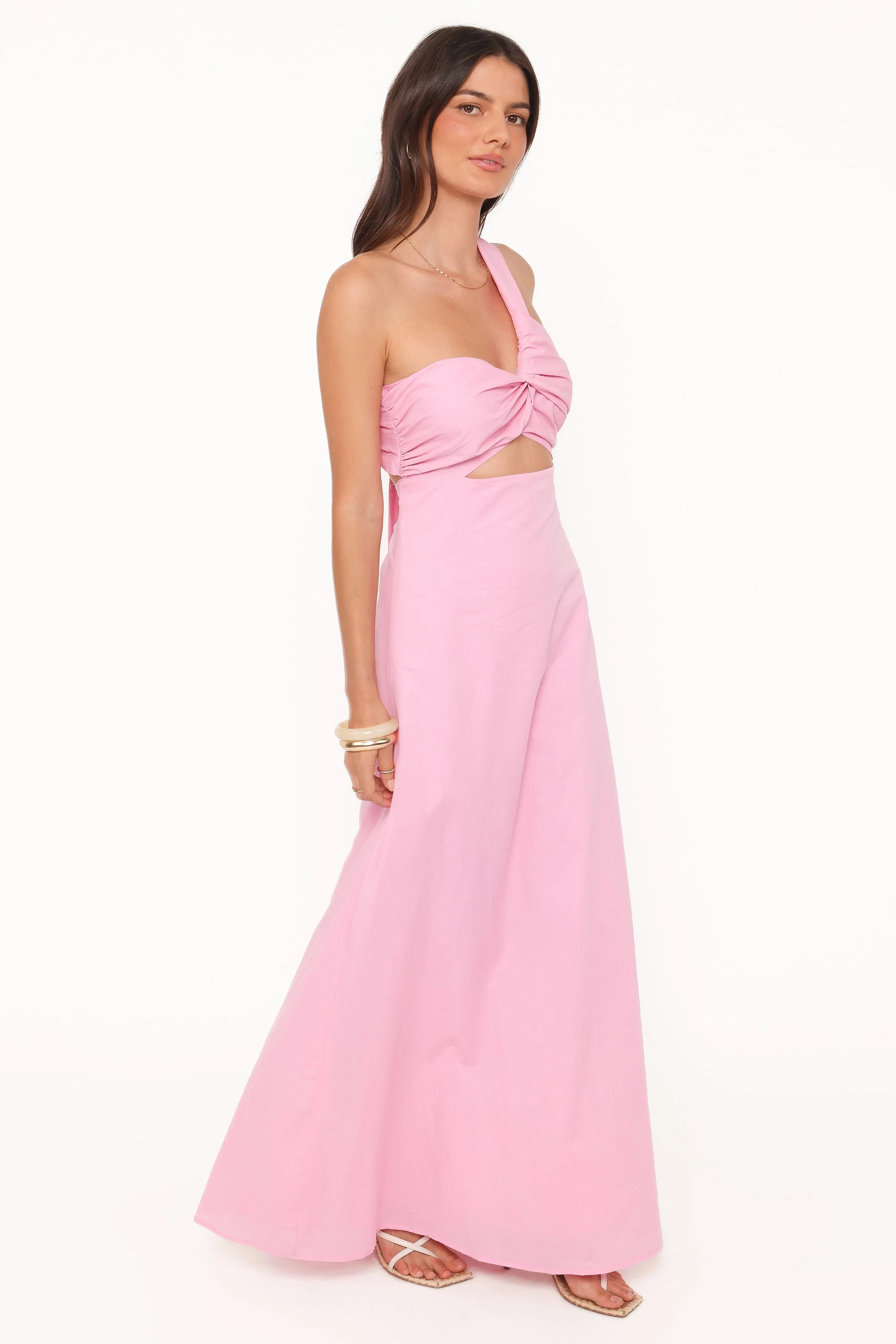 Luna One Shoulder Maxi Dress - Pink