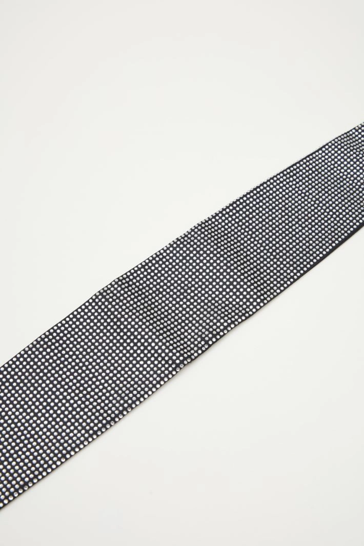 Diamanté satin belt - SILVER
