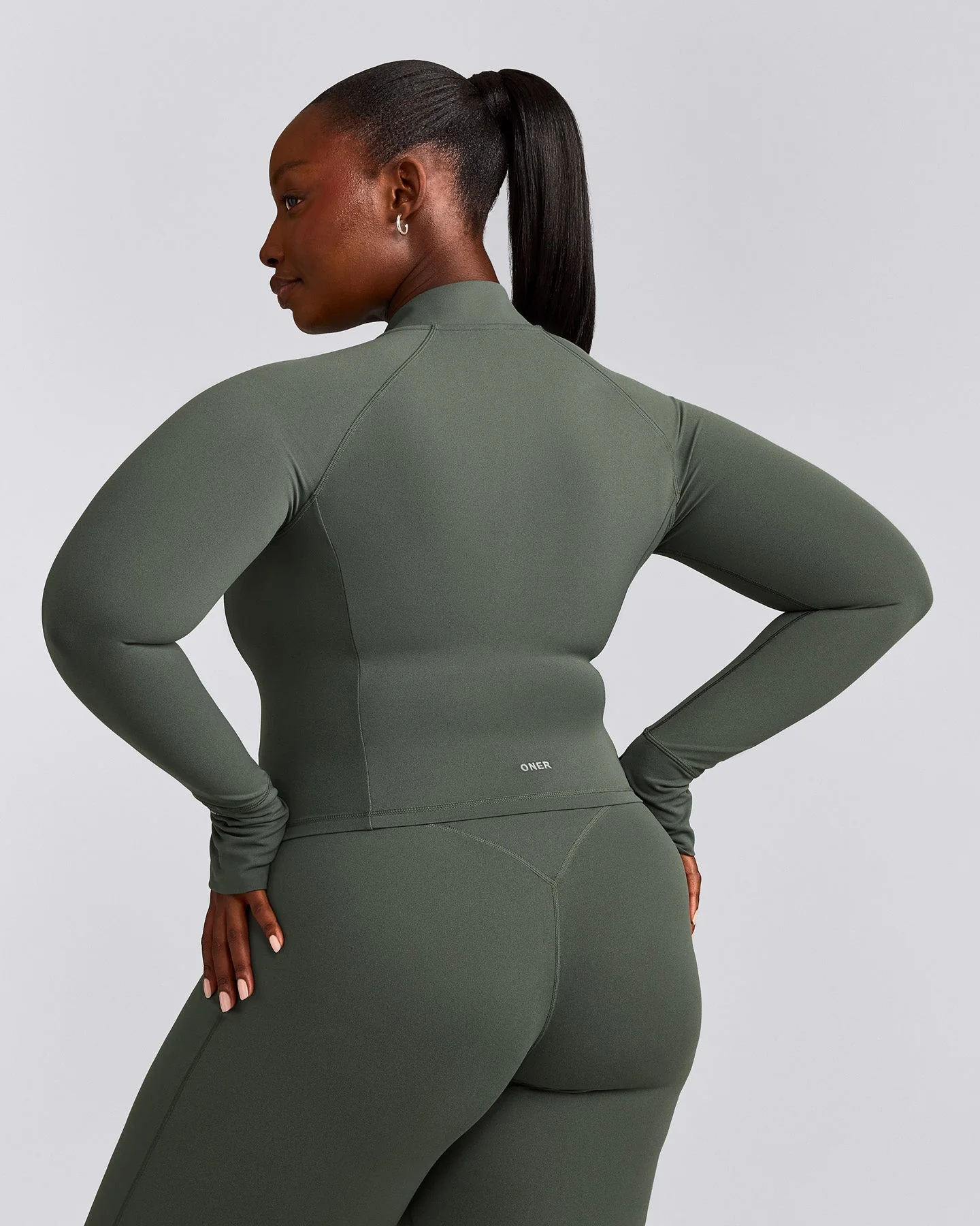 SoftMotion™ Mid Jacket with Grey Logo | Dark Khaki