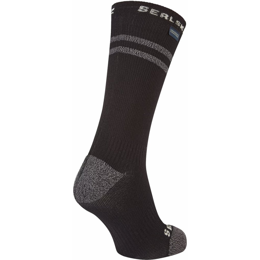 SealSkinz Scoulton Waterproof Warm Weather Mid Length Socks with Hydrostop - Black