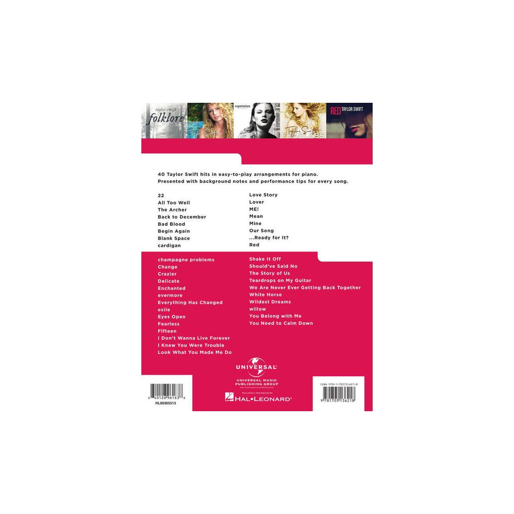 Hal Leonard Really Easy Piano Taylor Swift – Thomann Ireland