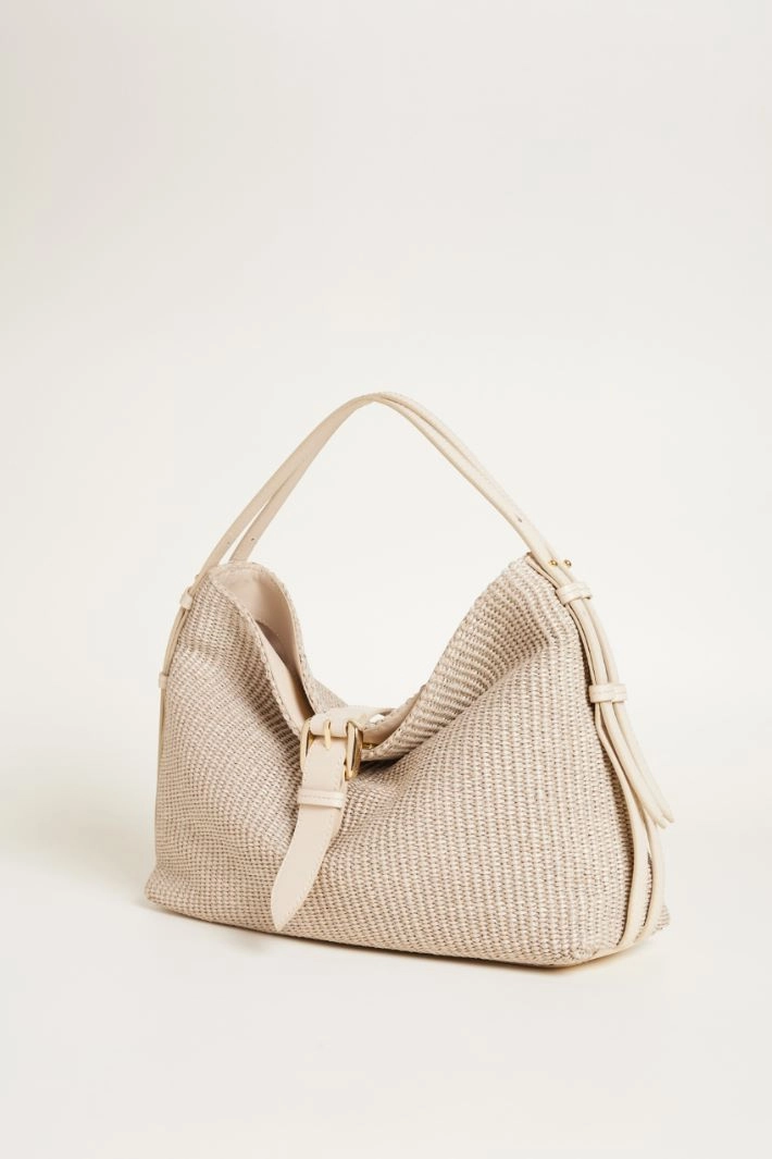 Straw shoulder bag - BEIGE