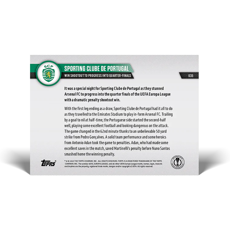Topps UK - Win shootout to progress into quarter-finals - EL TOPPS NOW® Card #35