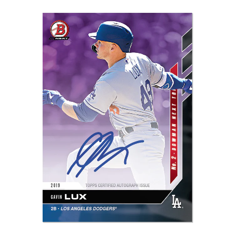 On-Card Auto # to 25 - Gavin Lux - Bowman NEXT TOPPS NOW® Card T2C