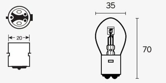 Tecnium bulb S1 12V 25/25W - X10 UniversalRef: Te14875A / 1079296