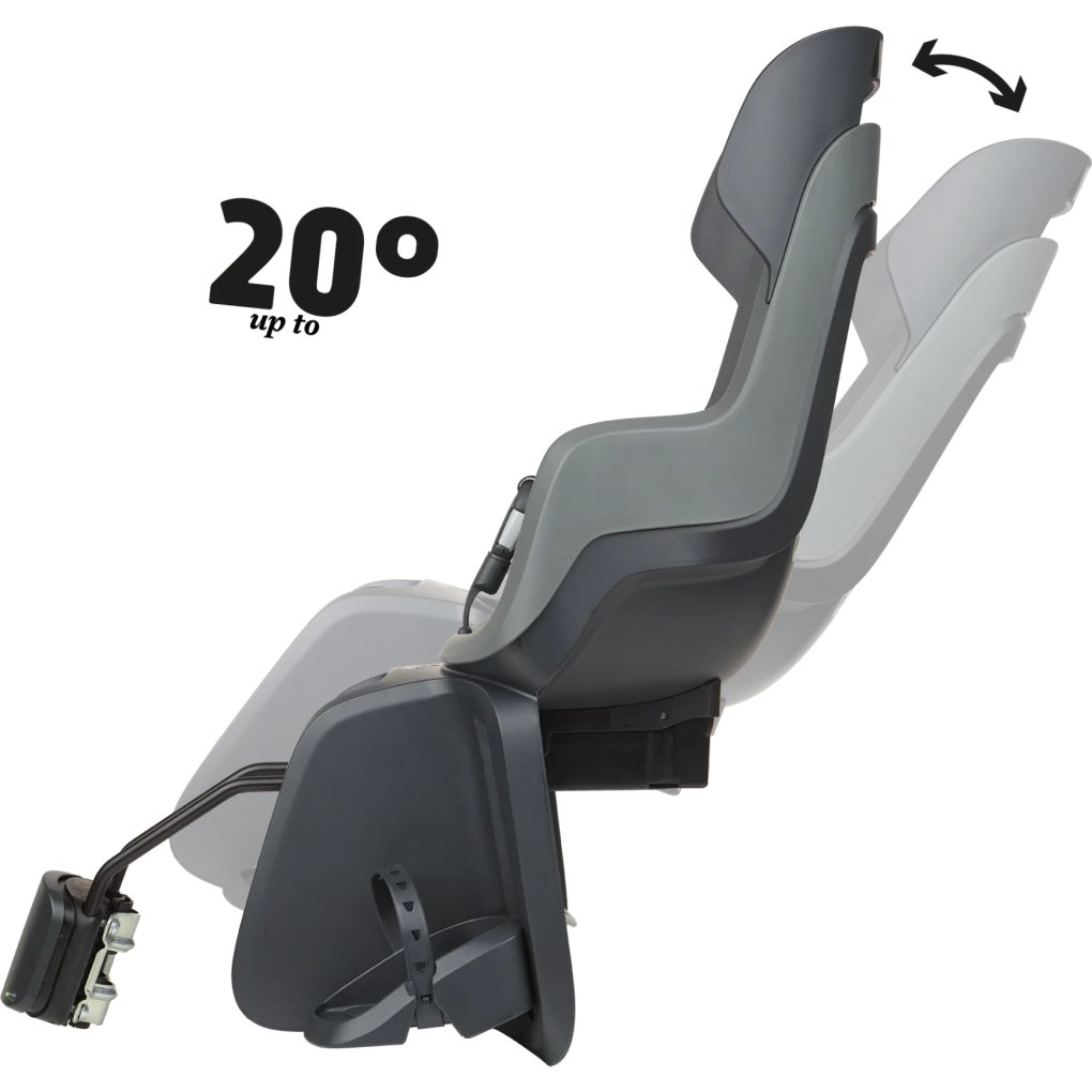 Bobike GO 1P Reclining Child Bike Seat - Frame Mount - Macaron Grey