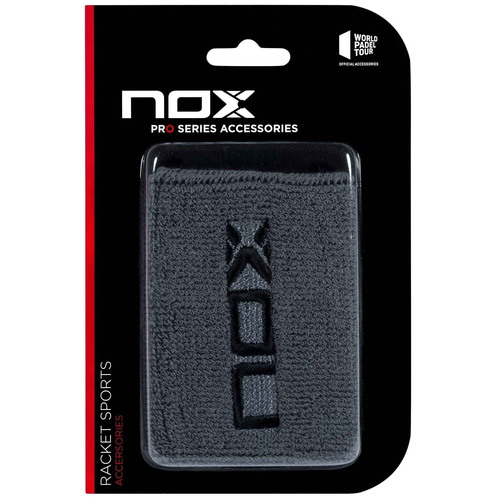 Bag of 6 pairs - NOX sports wristbands in grey/black