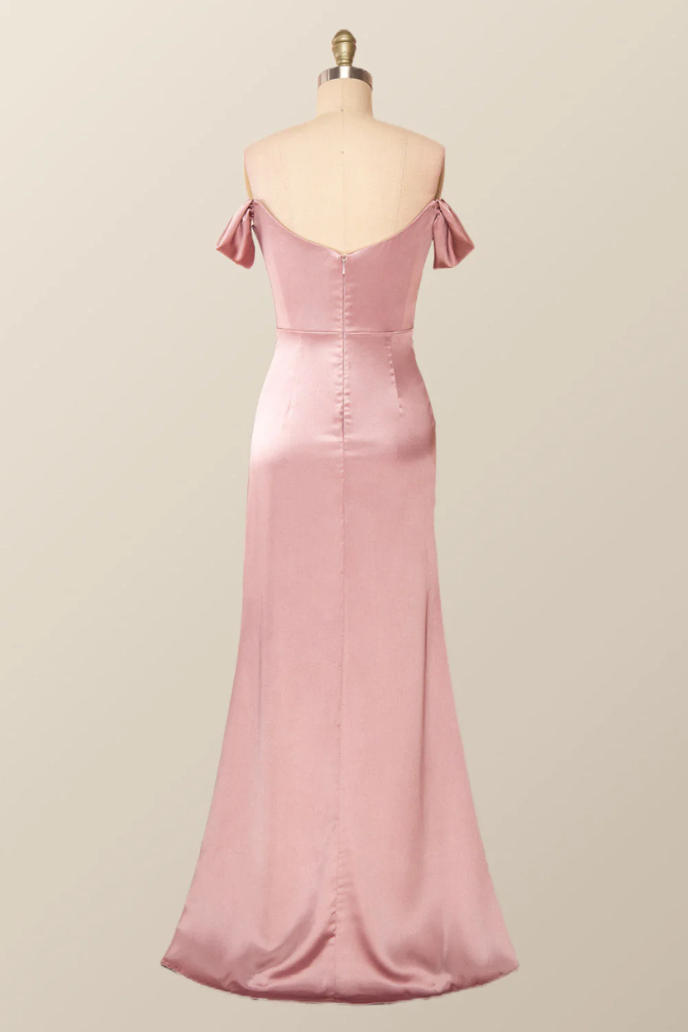 Off the Shoulder Blush Mermaid Long Party Dress with Slit