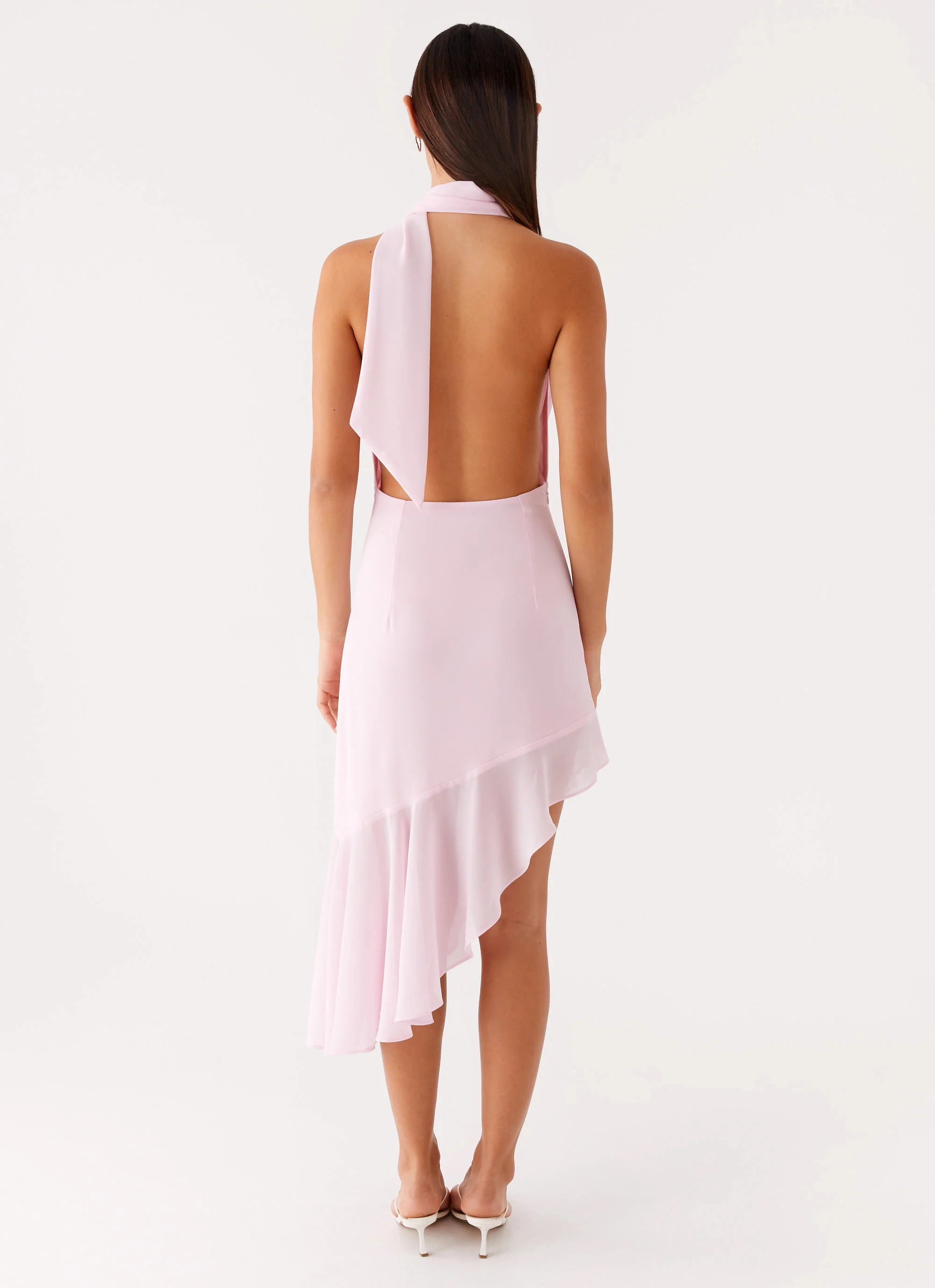 Layna Scarf Midi Dress - Pink