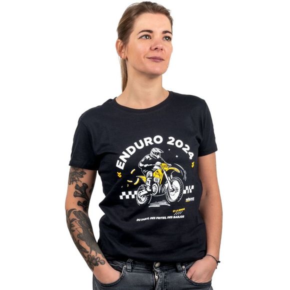 Motoblouz ENDURO 2024 WOMEN'S Short Sleeve T-Shirt - Black / YellowRef : MB0390