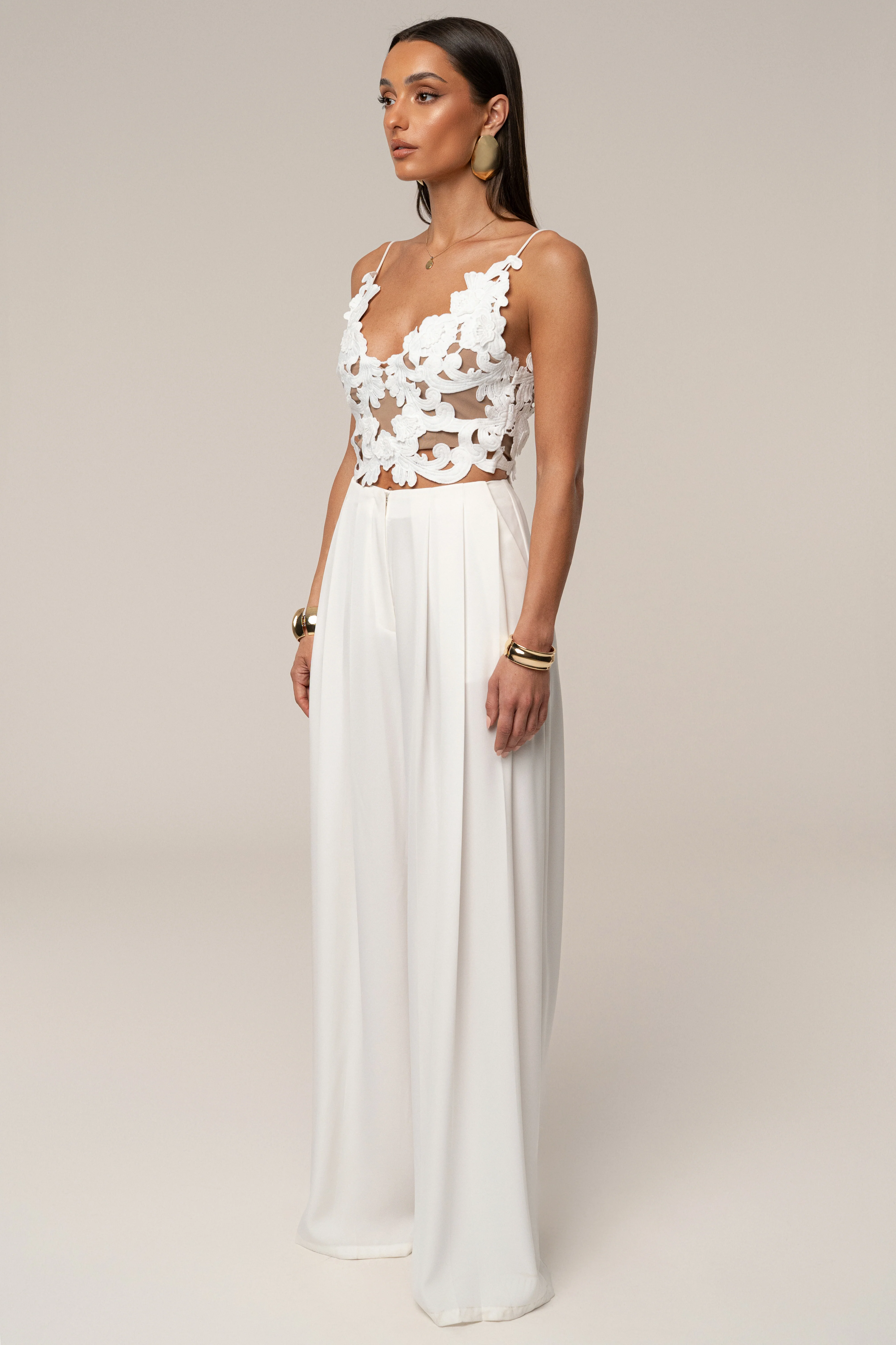 White Anahi Embroidered Top
