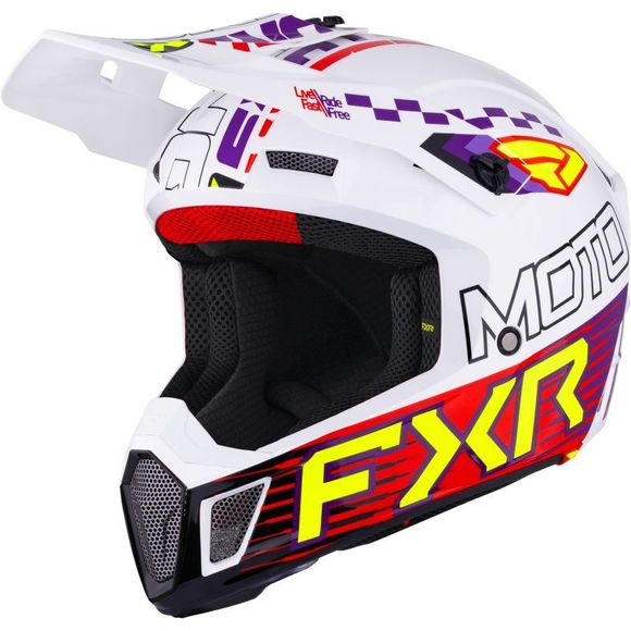 FXR CLUTCH RACE DIV 2026 cross helmet - White / PurpleRef: FXR1759