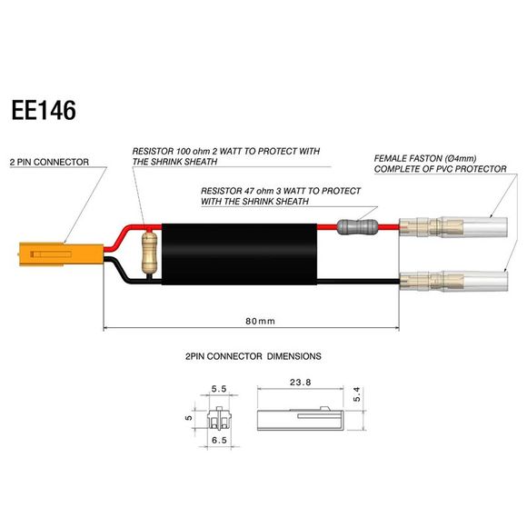 Rizoma Resistance Kit for Turn Signals and MirrorsRef: RZ0679 / EE146H