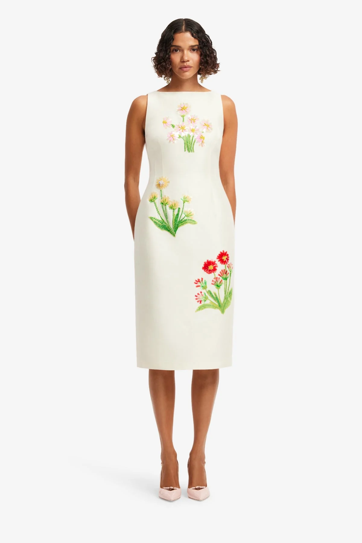 Eleanor Embellished Wool Midi Dress - Wildflower