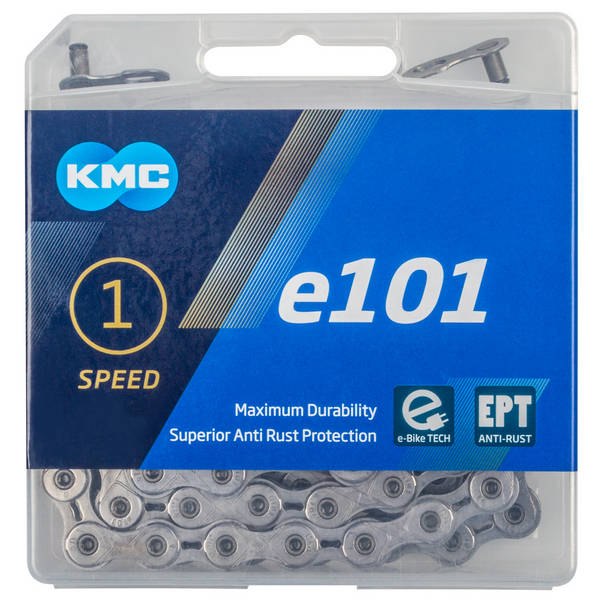 KMC E101 EPT E-Bike Chain - 112 Chain Links - for Internal Geared Hubs / Singlespeed - silver