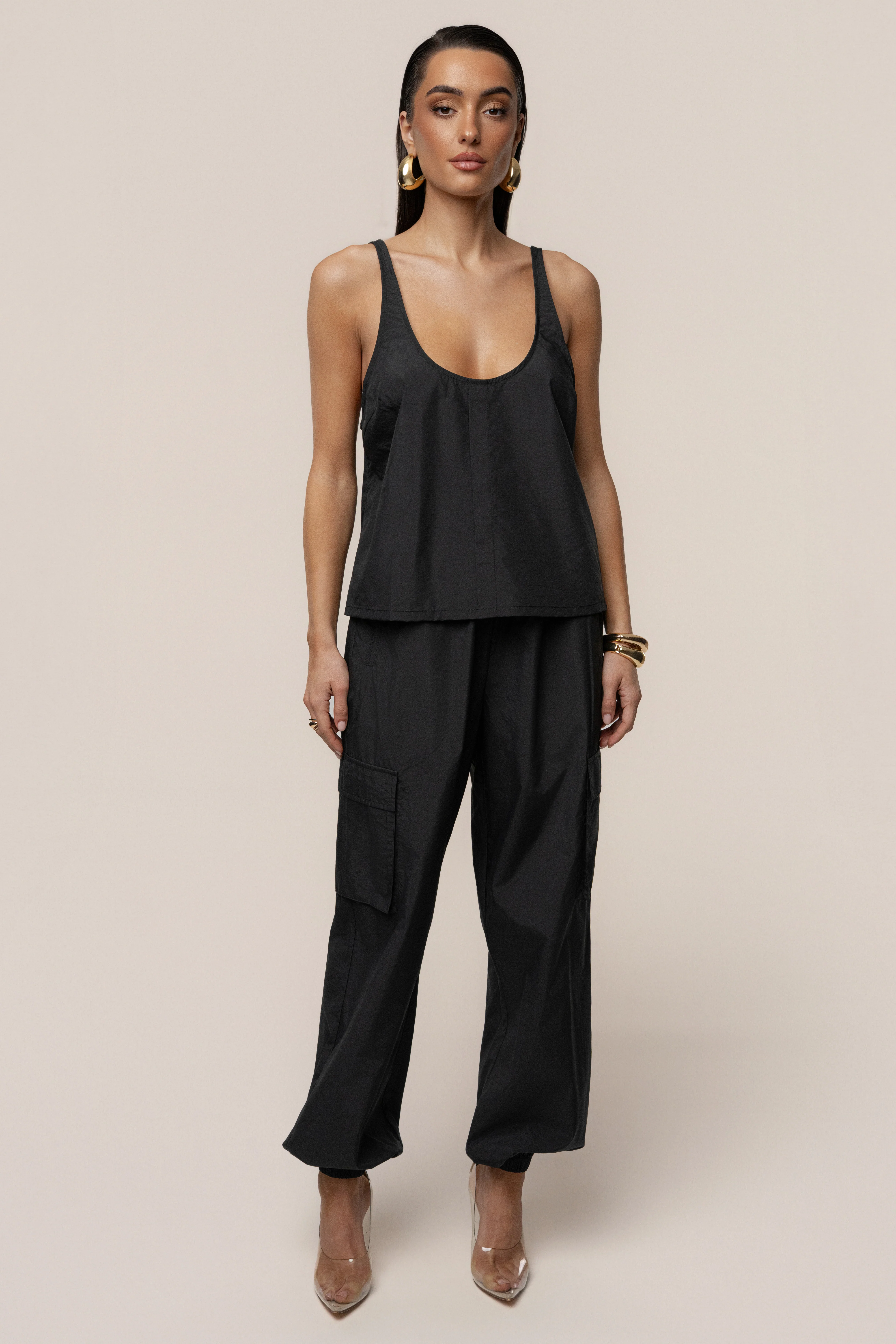 Black Active Scoop Neck Top