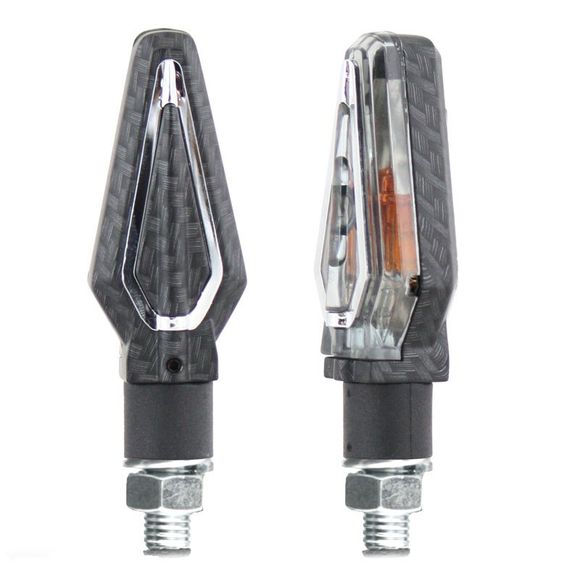 Clignotant Chaft SOUND LED (La paire) Universel - Carbone / GrisRef : CH0296