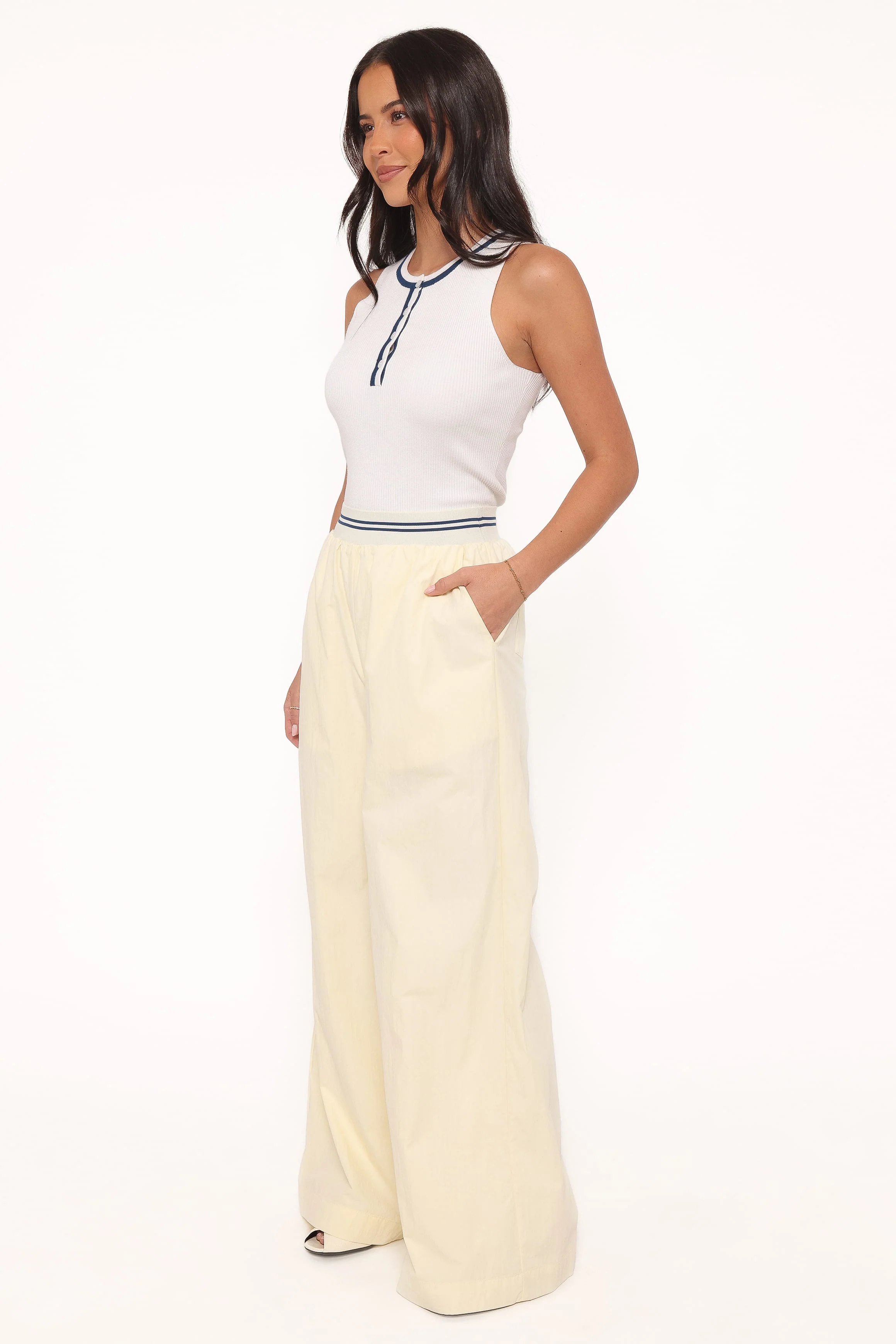 Adam Wide Leg Pant - Pale Yellow