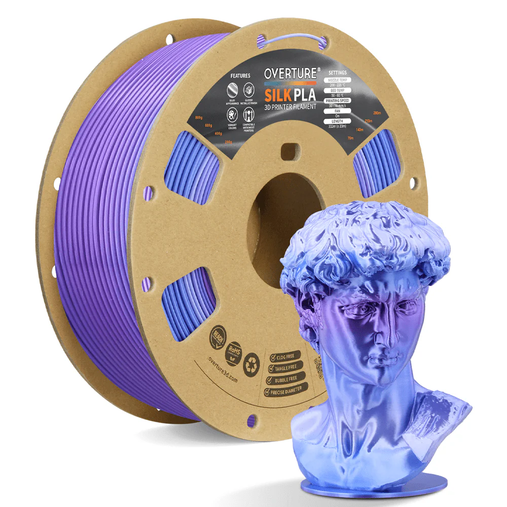 Overture Silk PLA Gradient Filament 1.75mm