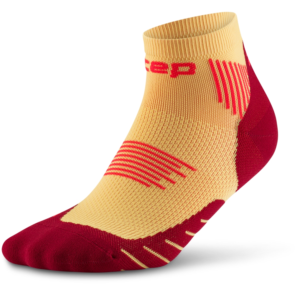 CEP Core Run Low Cut Compression Socks Men - marigold/burgundy