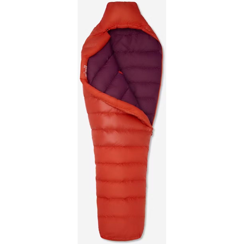 Marmot Mad River 40 Short Down Sleeping Bag - Zip left - red sun/blackberry