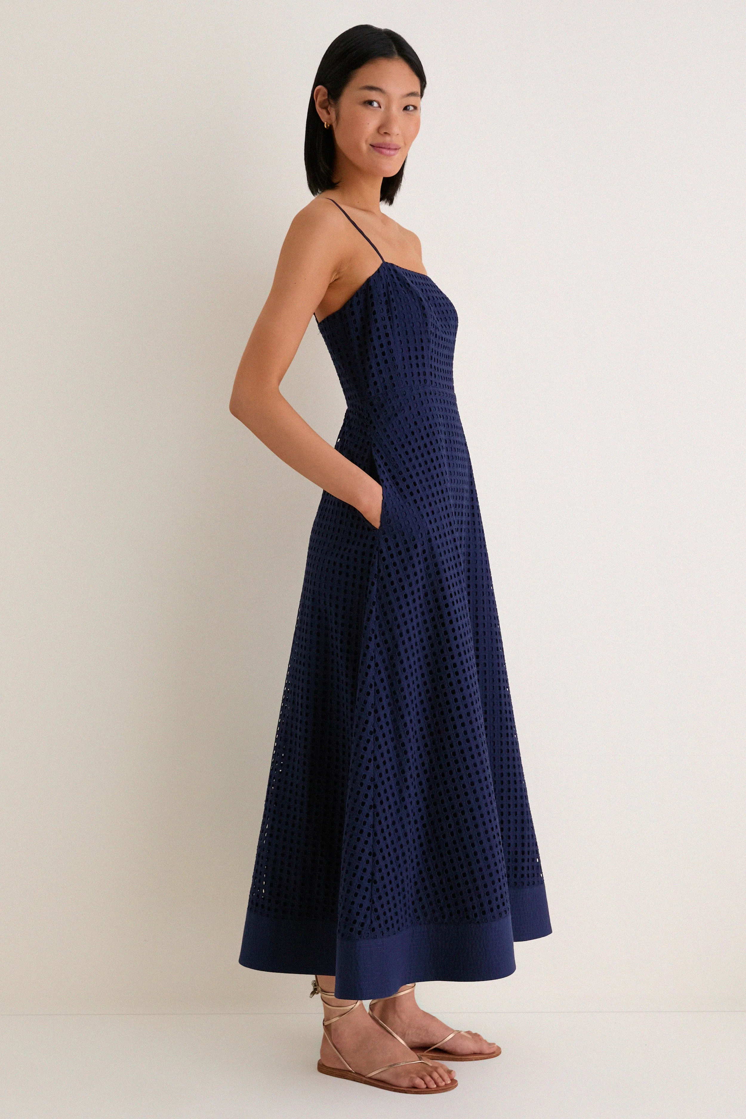 Ink Eyelet Rhea Dress