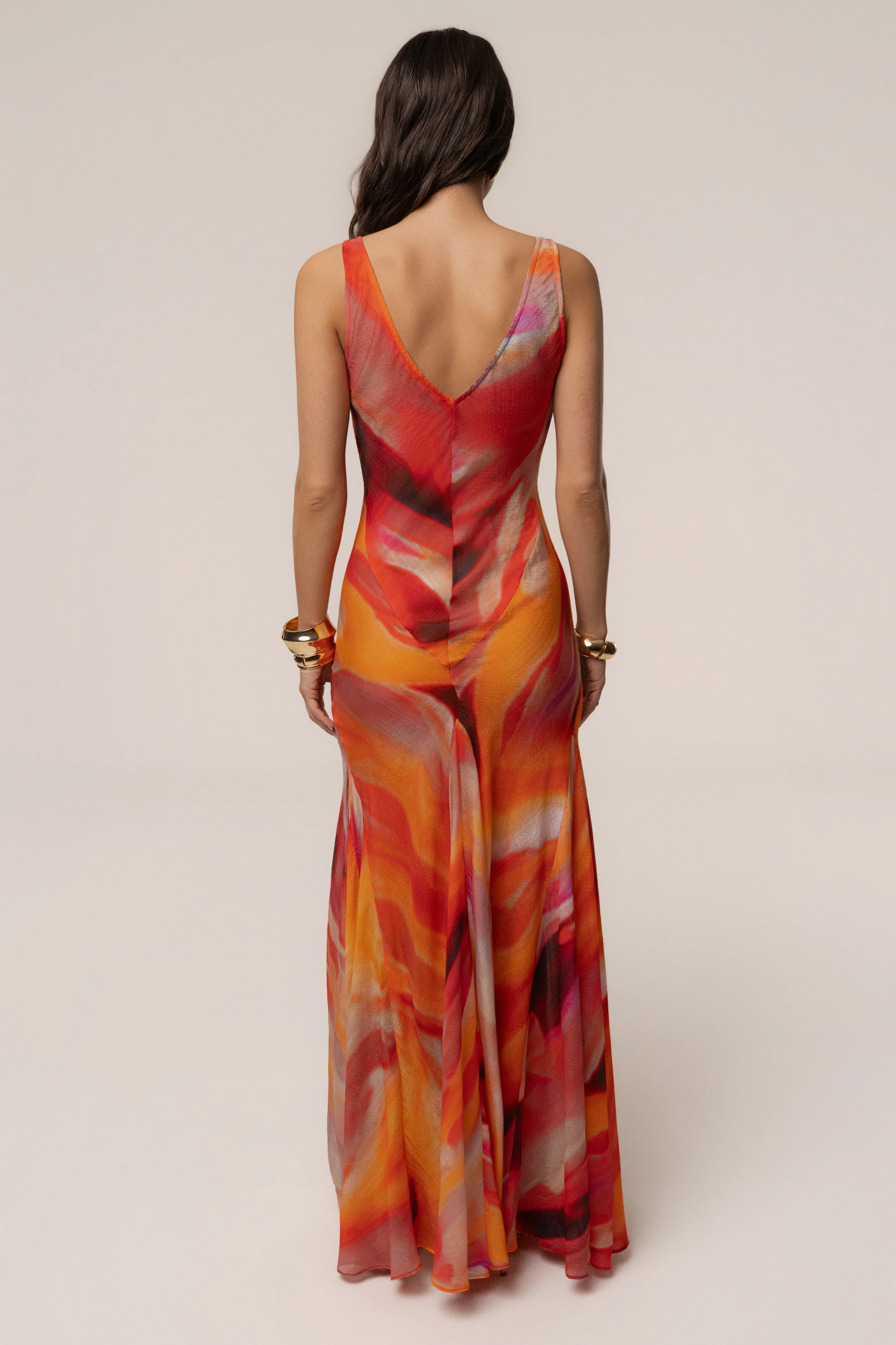 Red Prism Tide Maxi Dress