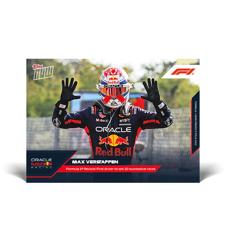 Topps UK - Max Verstappen - Formula 1 Record: First driver to win 10 successive races - F1 TOPPS NOW® Card #43