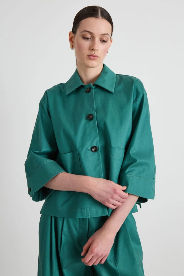 Cotton twill jacket - GREEN