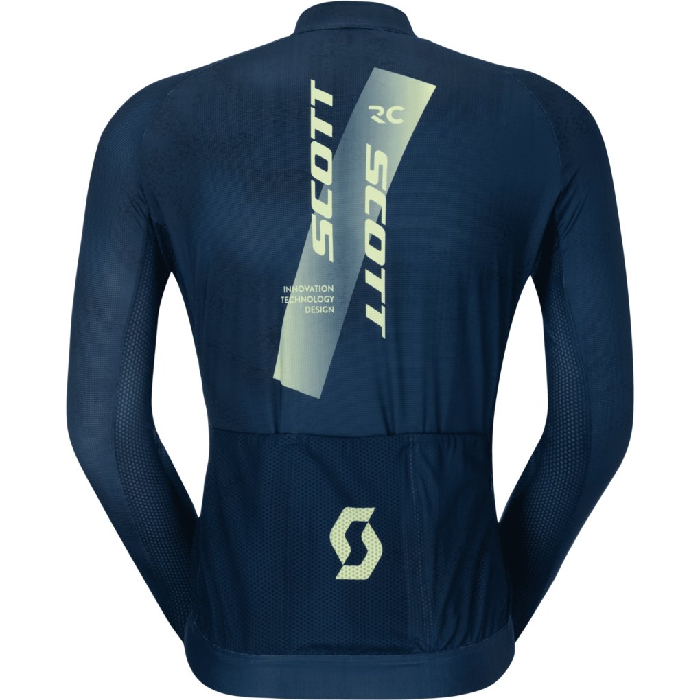 SCOTT RC Pro Long Sleeve Jersey Men - dark blue/acid yellow
