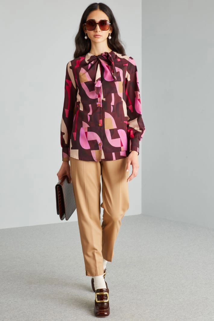 Bow-embellished blouse - BURGUNDY PINK