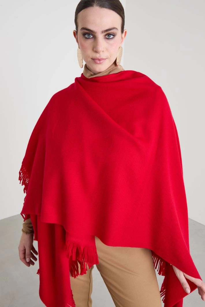 Wool cape - RED