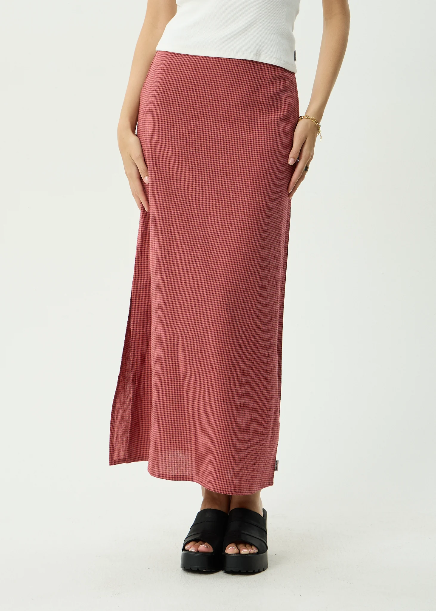 AFENDS Womens Kali - Maxi Skirt - Indy Rose Check