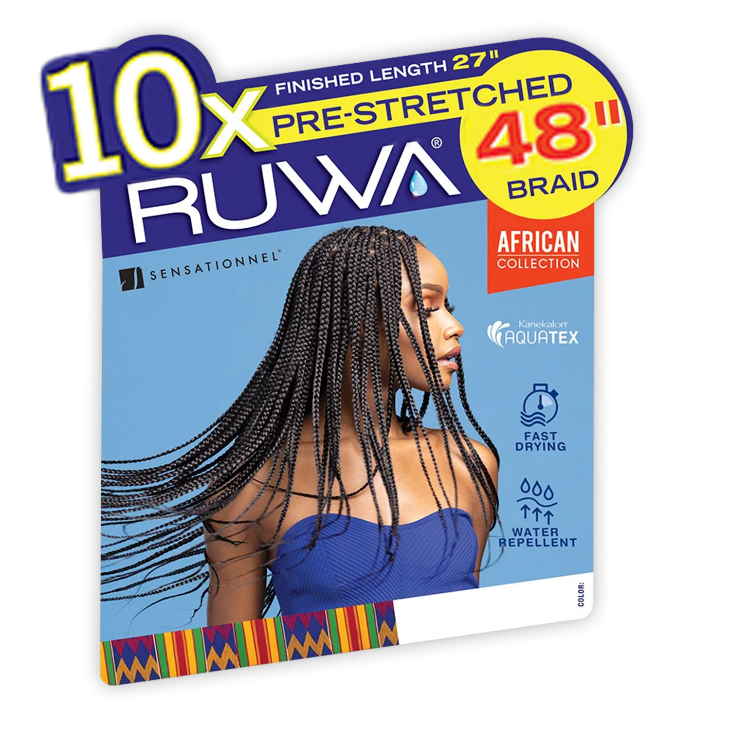 Sensationnel Braids African Collection 10X Ruwa Pre-Stretched Braid 48
