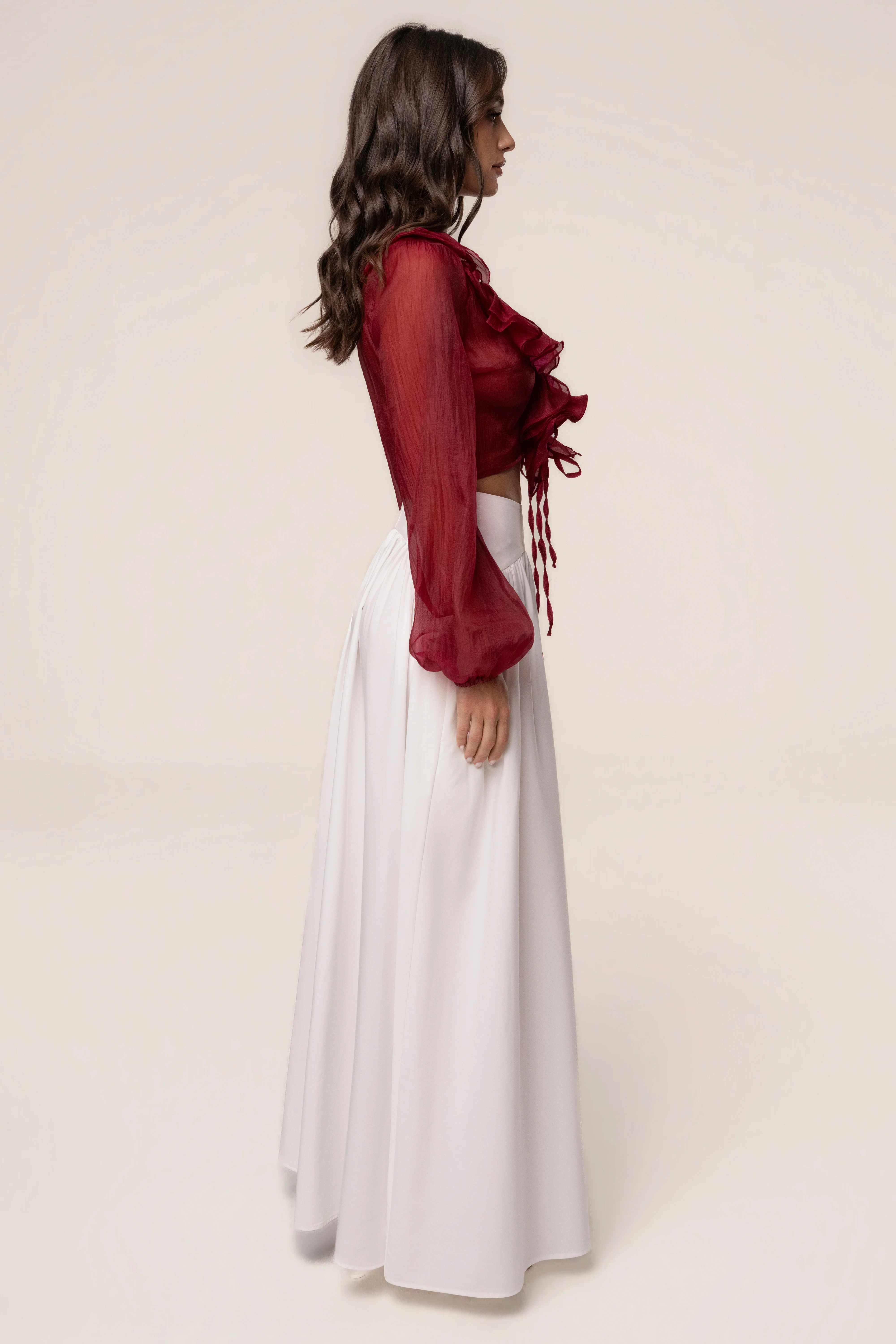 Berry Delilah Ruffled Top