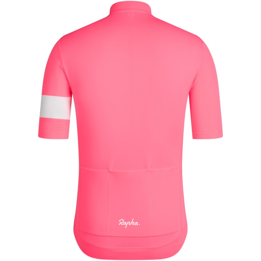 Rapha Core Lightweight Short Sleeve Jersey Men - high-vis pink/white alyssum