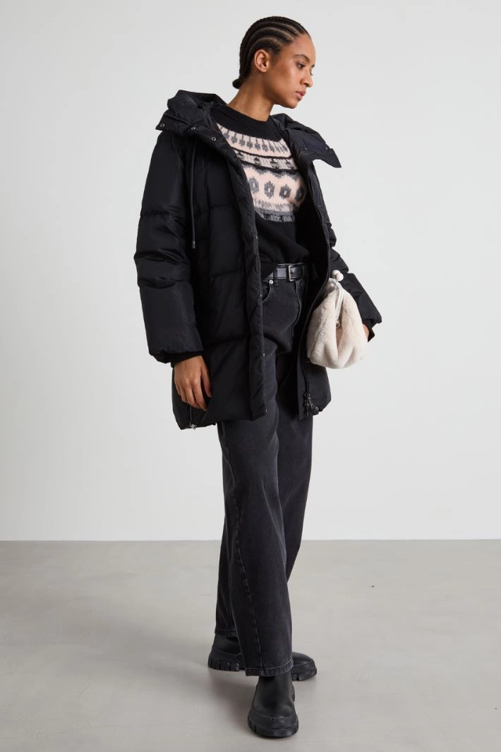 Water-repellent taffeta jacket - BLACK