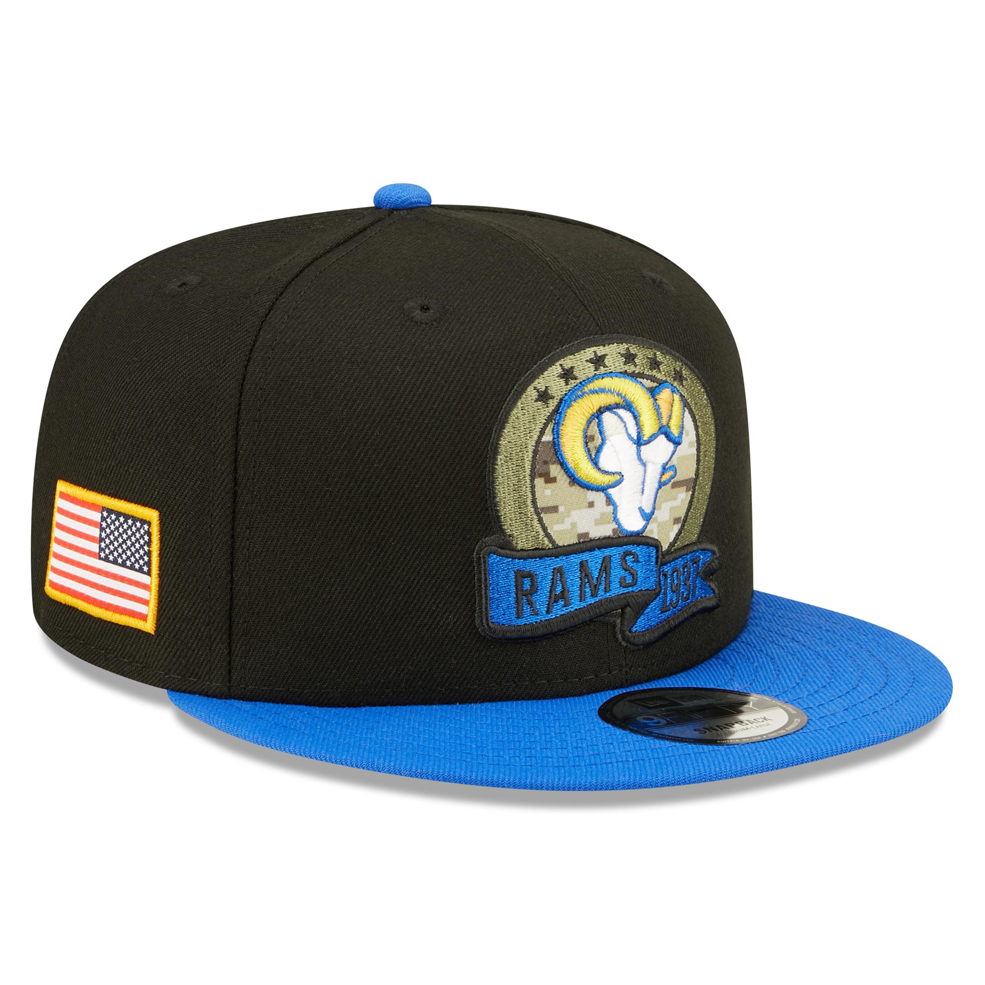 Los Angeles Rams 2022 NFL On-Field Salute to Service New Era 9FIFTY Snapback Cap