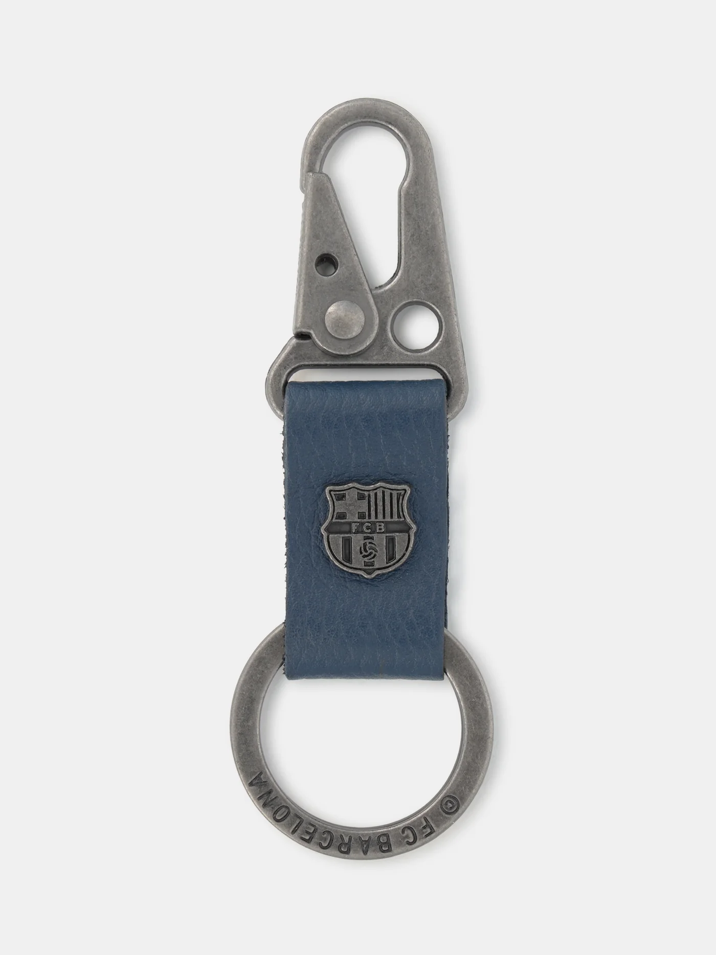 Blue Leather Keychain