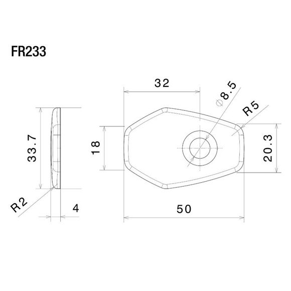 Rizoma front turn signal bracket - blackRef: rz0651 / fr233b